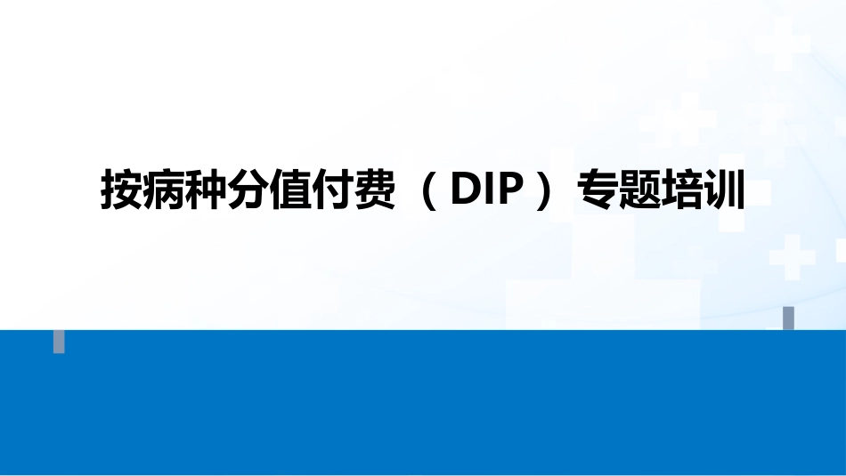 院内按病种分值付费(DIP)专题培训_第1页