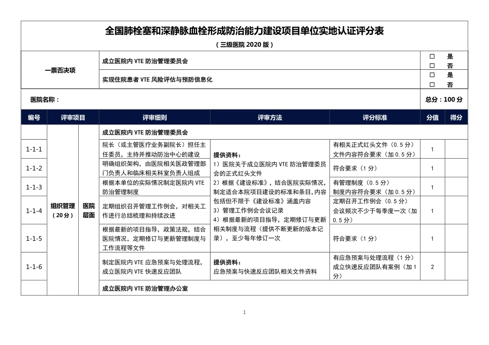 VTE三级医院中心建设标准_第1页