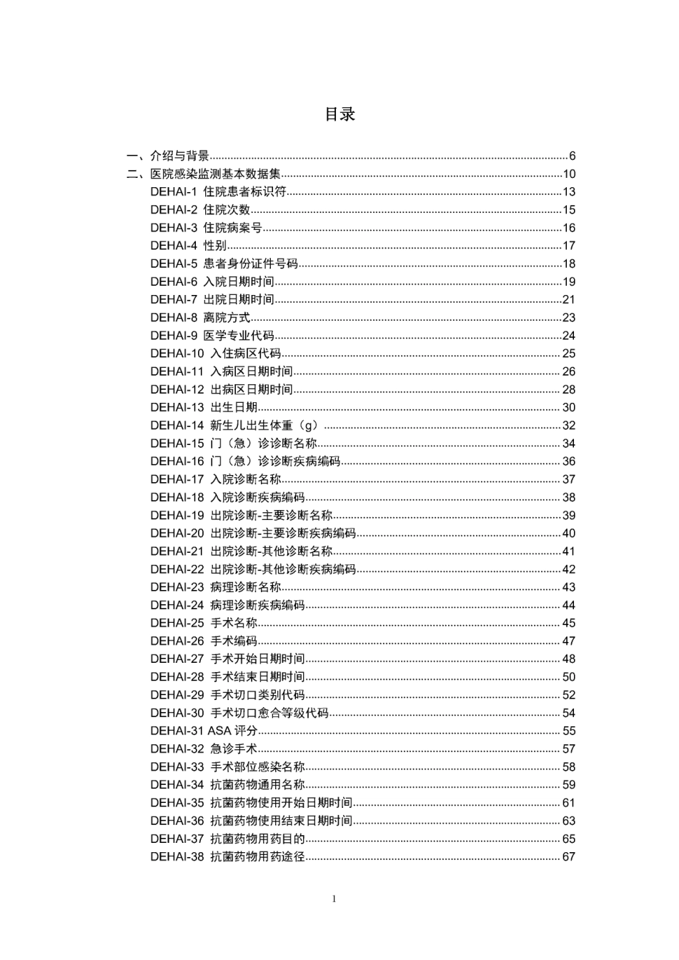 医院感染监测基本数据集及质量控制指标_第1页