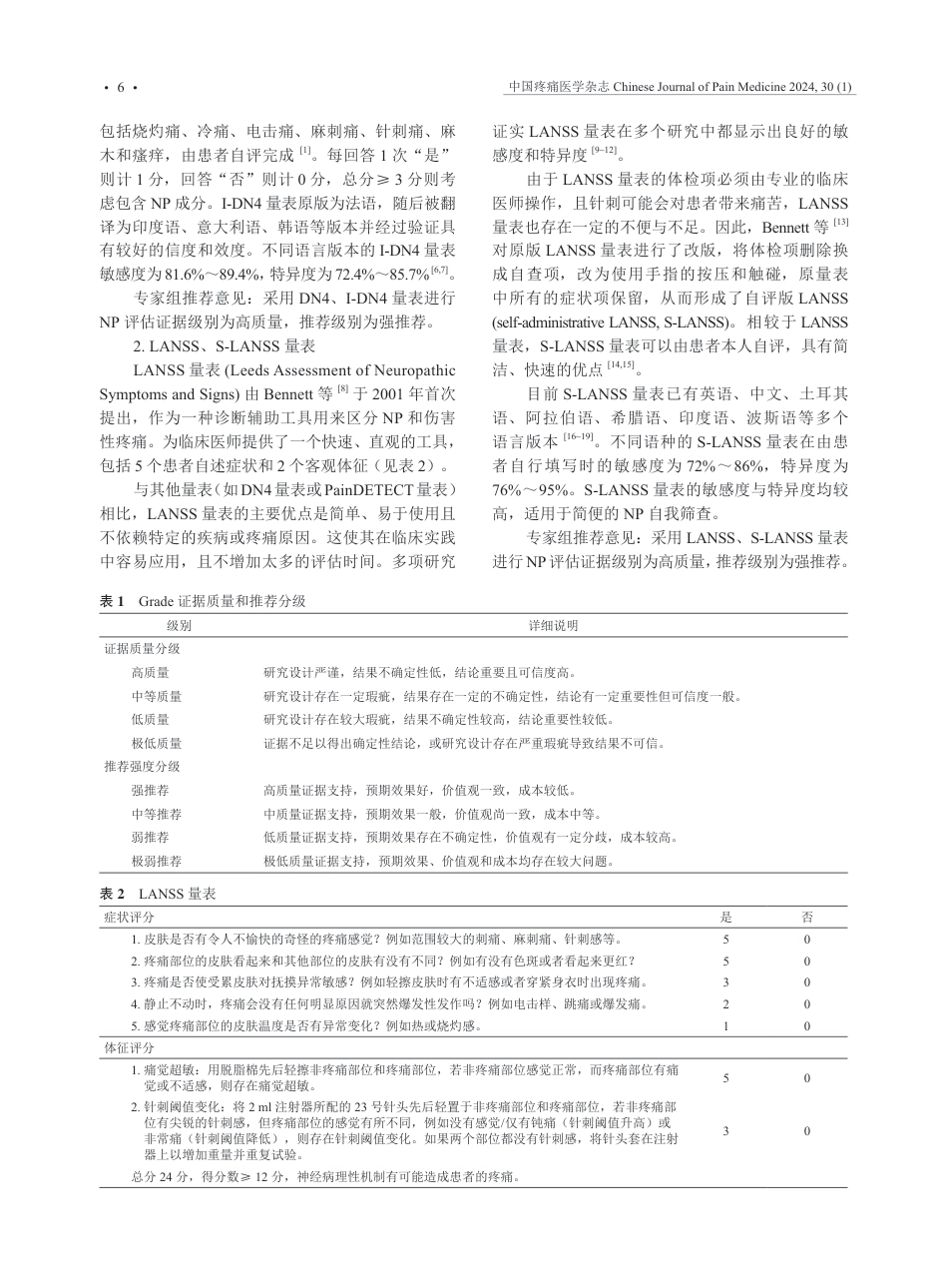 神经病理性疼痛评估与管理中国指南2024_第2页