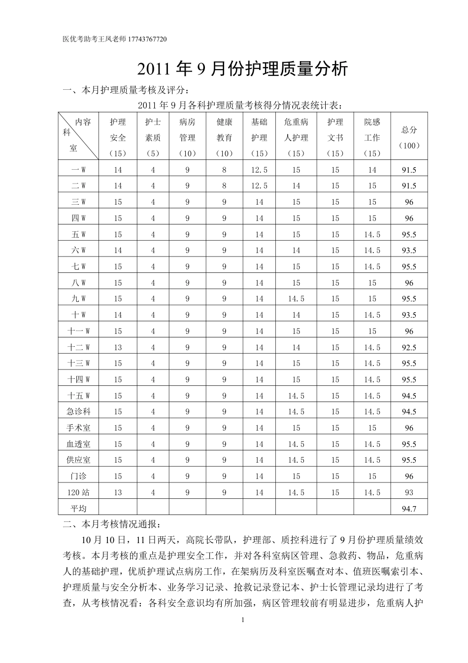 11护理质量与护理安全分析分析_第1页