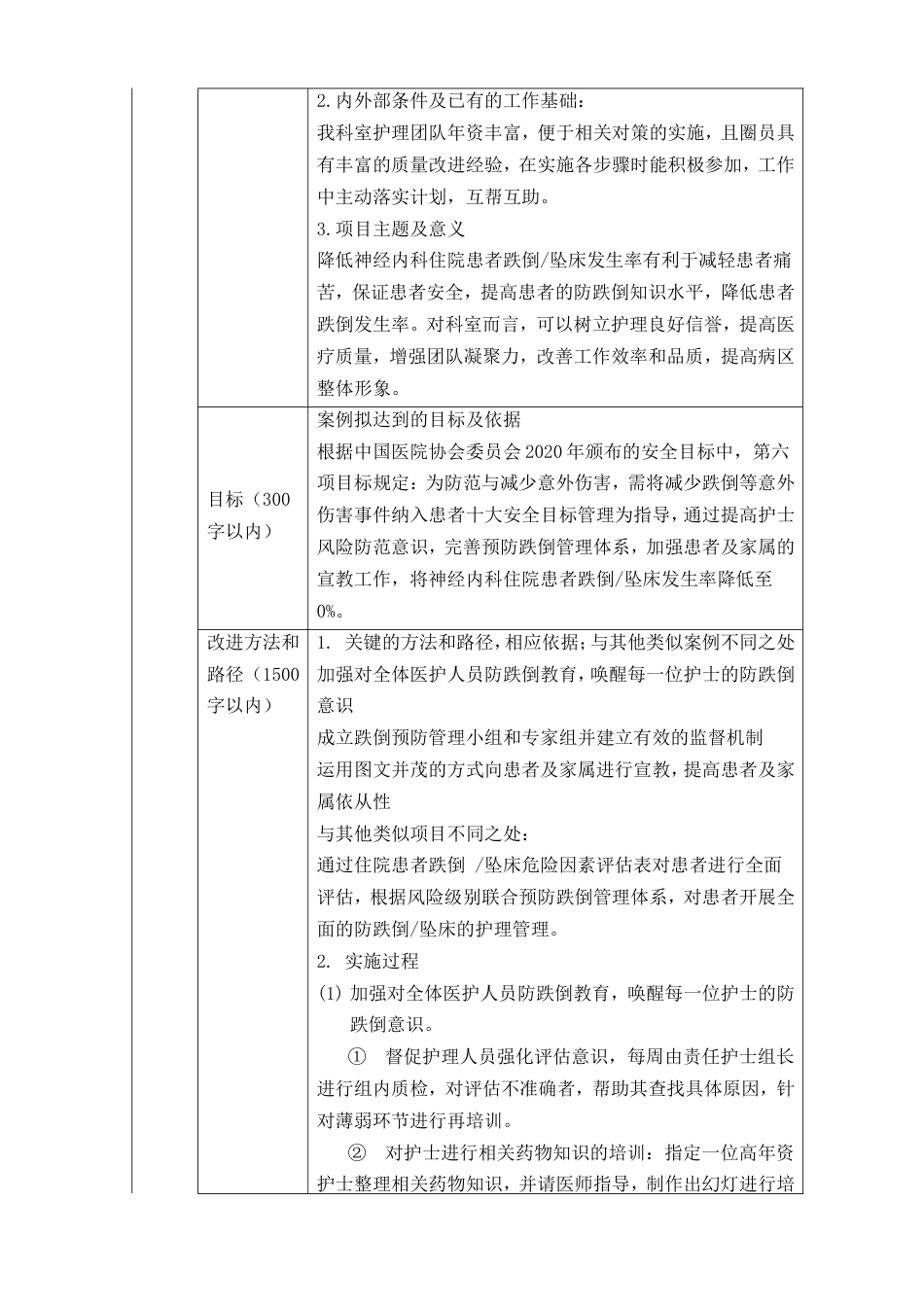 护理PDCA模板(降低神经内科住院患者跌倒、坠床发生率)_第2页