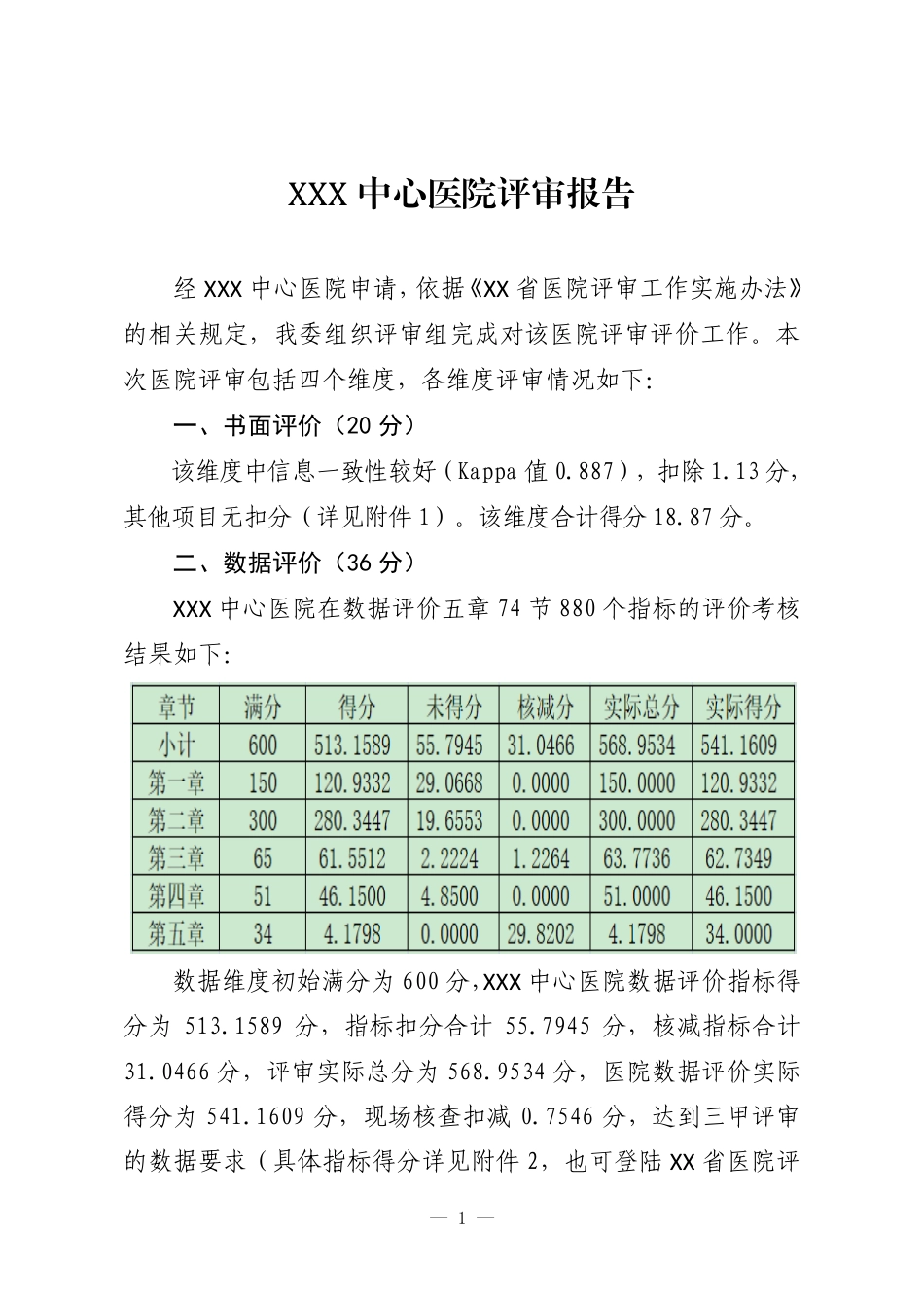 XX市中心医院评审报告_第2页