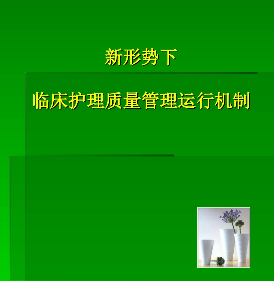 新形势下临床护理质量管理运行机制_第1页