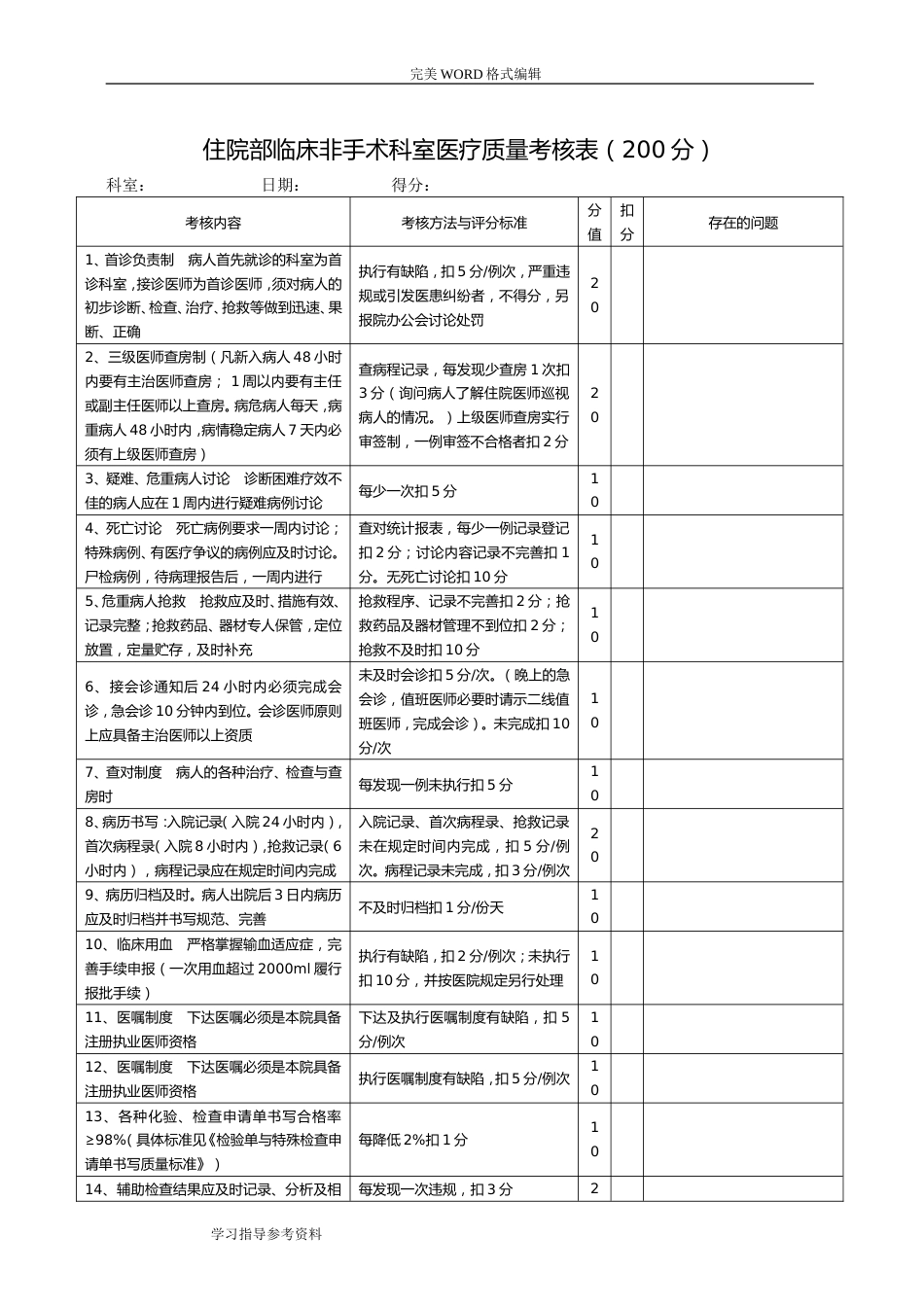 医疗质量考核表.doc_第3页