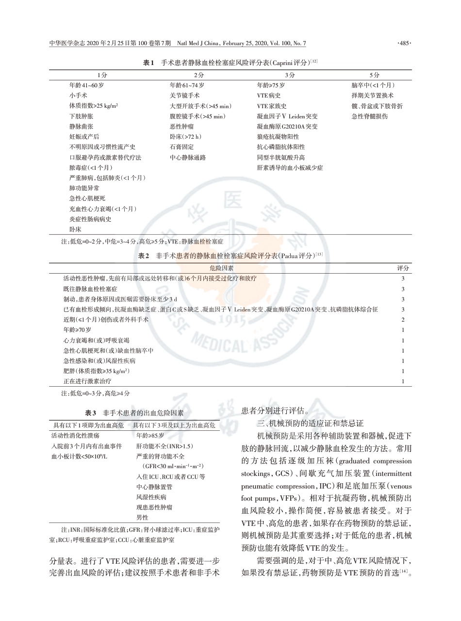 静脉血栓栓塞症机械预防中国专家共识_第2页