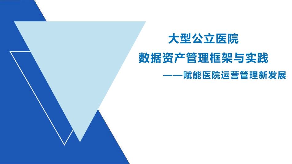 大型公立医院数据资产管理框架与实践_第1页