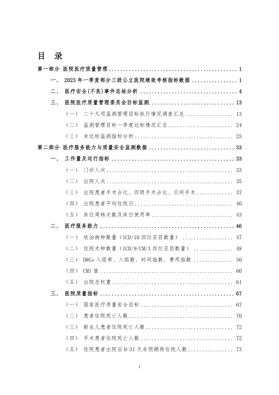 花40万买回的等级评审报告—医院医疗质量运营分析报告_第1页