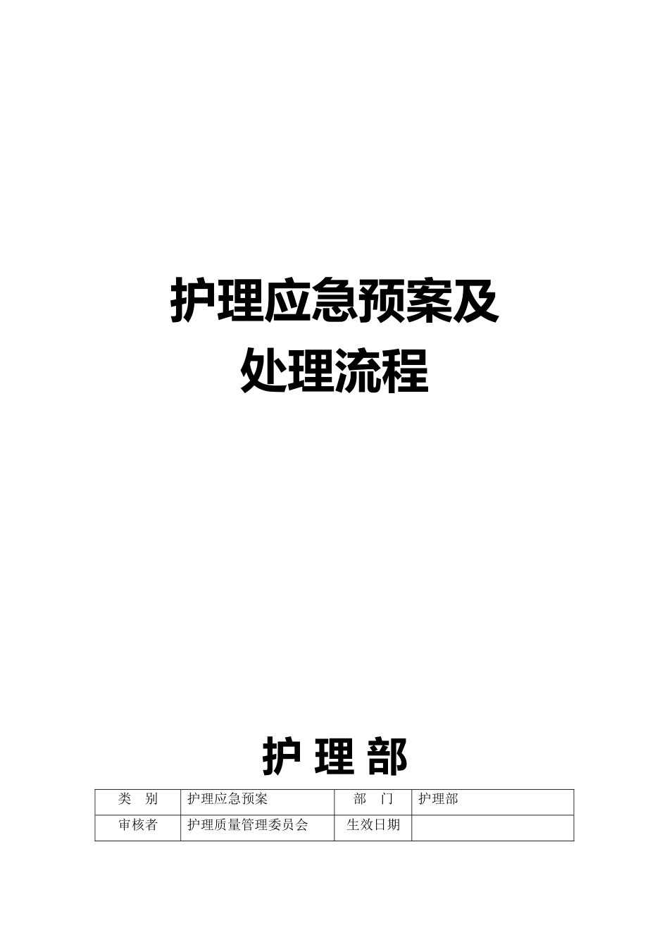 护理应急预案及处理流程(108个)_第1页