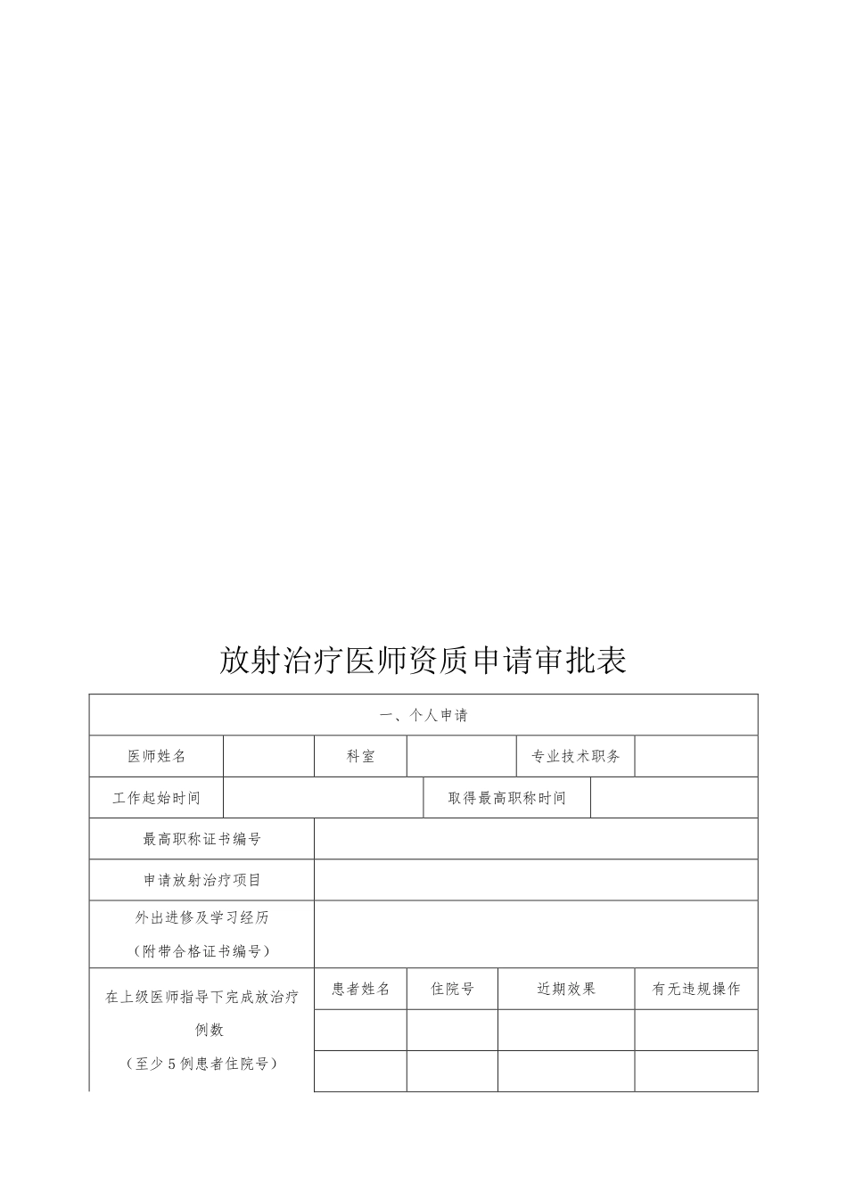 医疗资质授权管理：全院各类医疗授权申请/审批/准入表_第2页