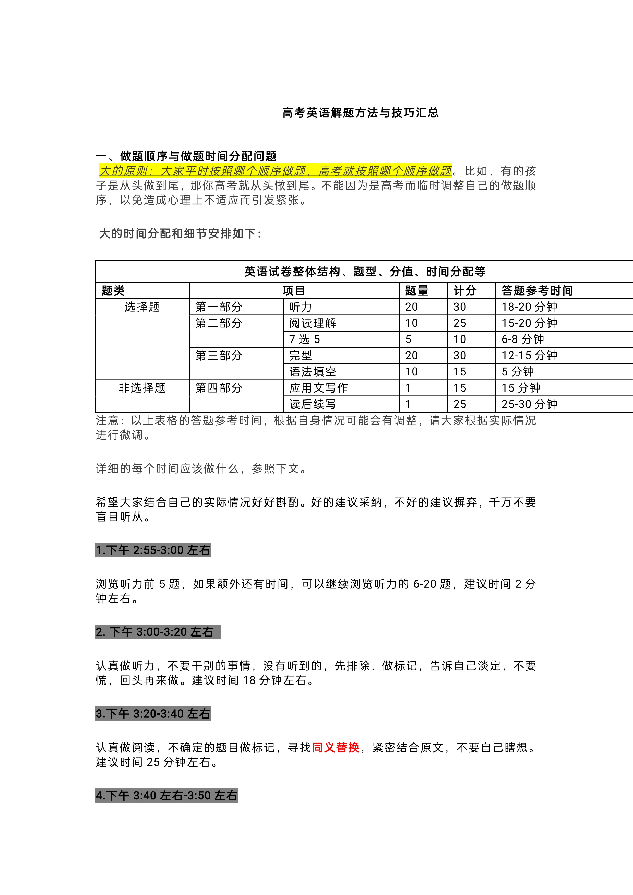 高考英语解题方法与技巧汇总_第1页