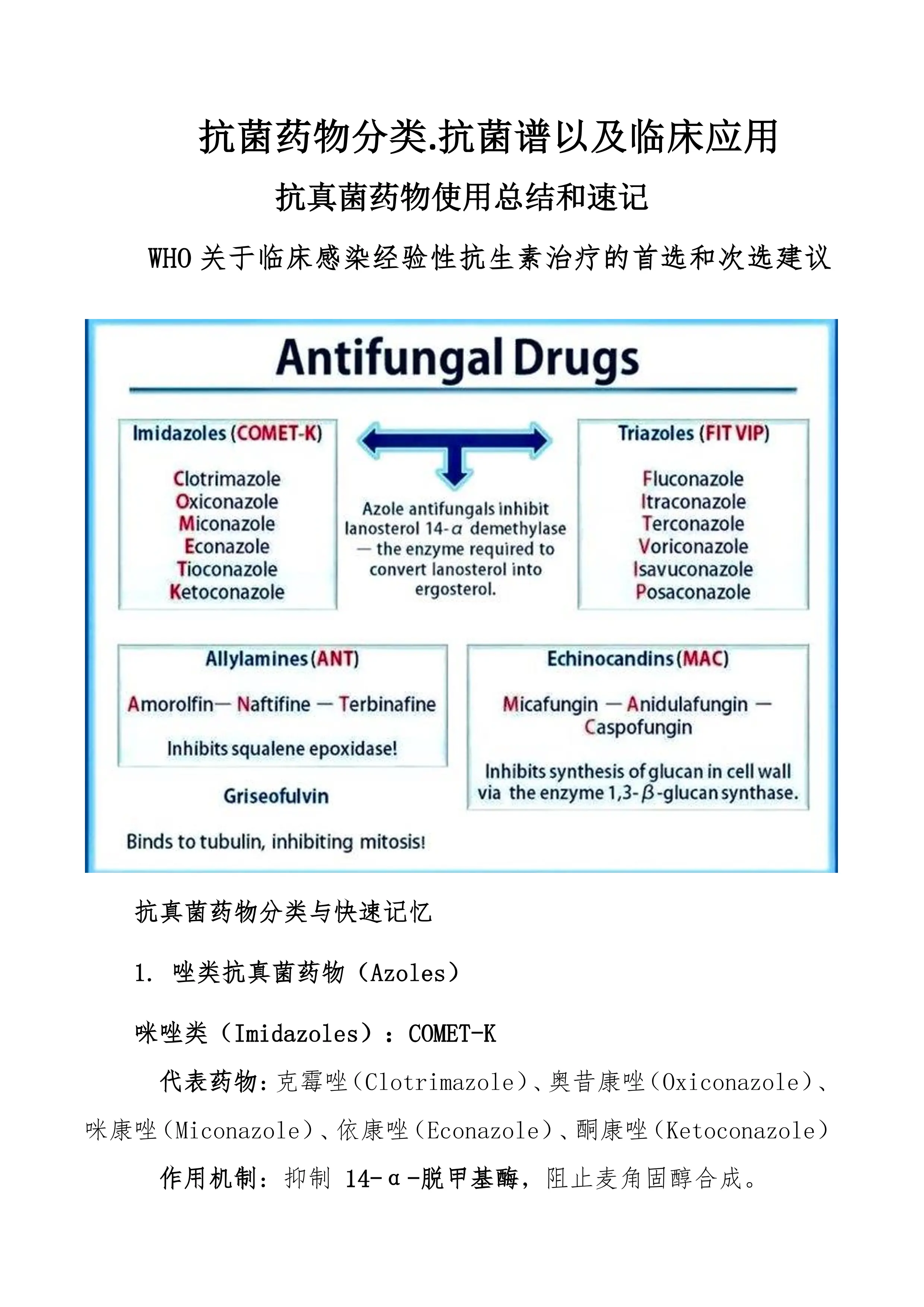 抗菌药物分类.抗菌谱以及临床应用_第1页