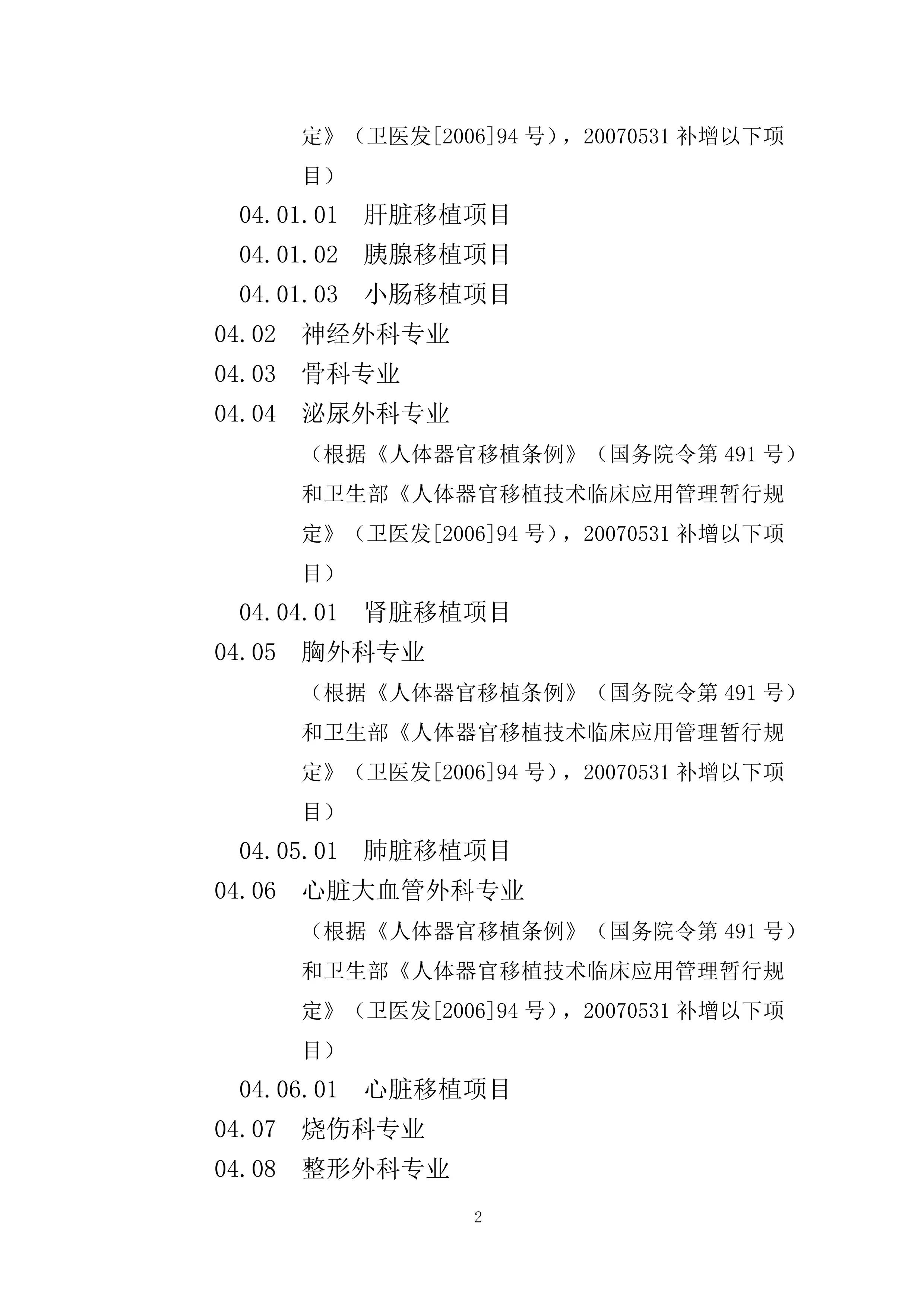 医疗机构诊疗科目名录（2025年含注释）_第2页