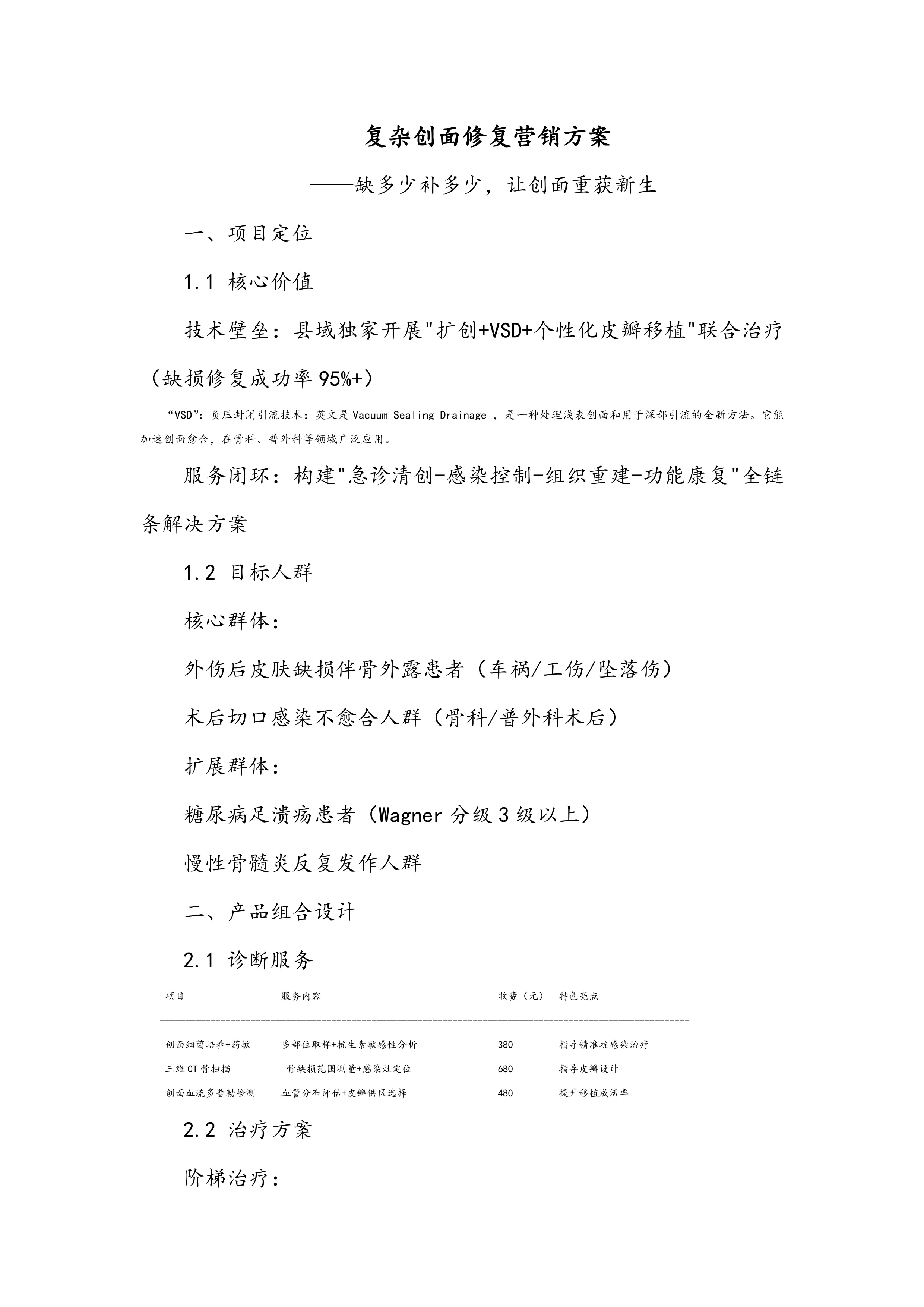 复杂创面修复营销方案_第1页
